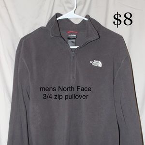 Mens grey North Face quarter zip pullover